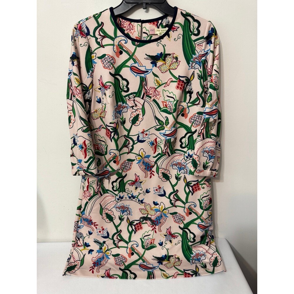 Ted Baker Women's Volca Jungle Print Knee-Length  Shift Dress size 2